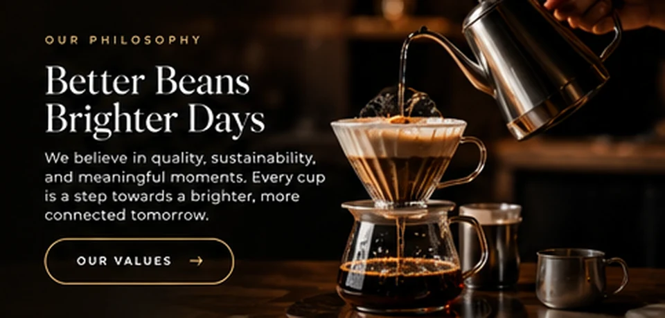 Hand brewed pour-over coffee